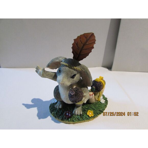 CHARMING TAILS FALL BUNNY RABBIT INDIAN IMPOSTER ACORN SNAIL 87/446 FITZ / FLOYD - Picture 5 of 8